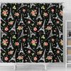 Eiffel Tower Floral Print Pattern Bathroom Shower Curtain-grizzshop