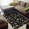 Eiffel Tower Floral Print Pattern Floor Mat-grizzshop