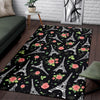 Eiffel Tower Floral Print Pattern Floor Mat-grizzshop