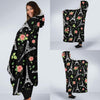 Eiffel Tower Floral Print Pattern Hooded Blanket-grizzshop