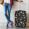 Eiffel Tower Floral Print Pattern Luggage Cover Protector-grizzshop