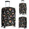 Eiffel Tower Floral Print Pattern Luggage Cover Protector-grizzshop