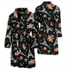 Eiffel Tower Floral Print Pattern Men Long Robe-grizzshop