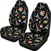 Eiffel Tower Floral Print Pattern Universal Fit Car Seat Covers-grizzshop