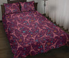 Eiffel Tower Heart Pattern Print Bed Set Quilt-grizzshop