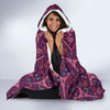 Eiffel Tower Heart Pattern Print Hooded Blanket-grizzshop