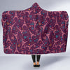 Eiffel Tower Heart Pattern Print Hooded Blanket-grizzshop