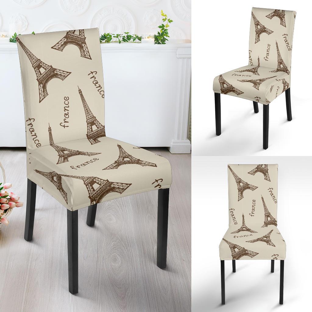 Eiffel Tower Pattern Print Chair Cover-grizzshop