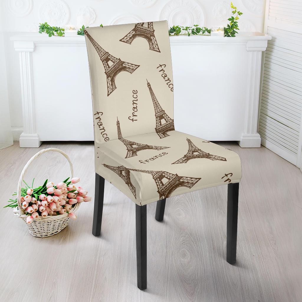 Eiffel Tower Pattern Print Chair Cover-grizzshop