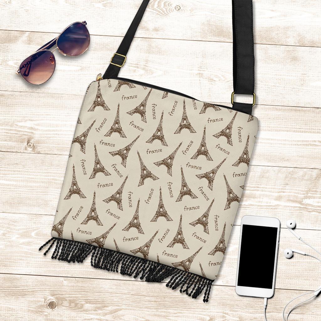 Eiffel Tower Pattern Print Crossbody bags-grizzshop