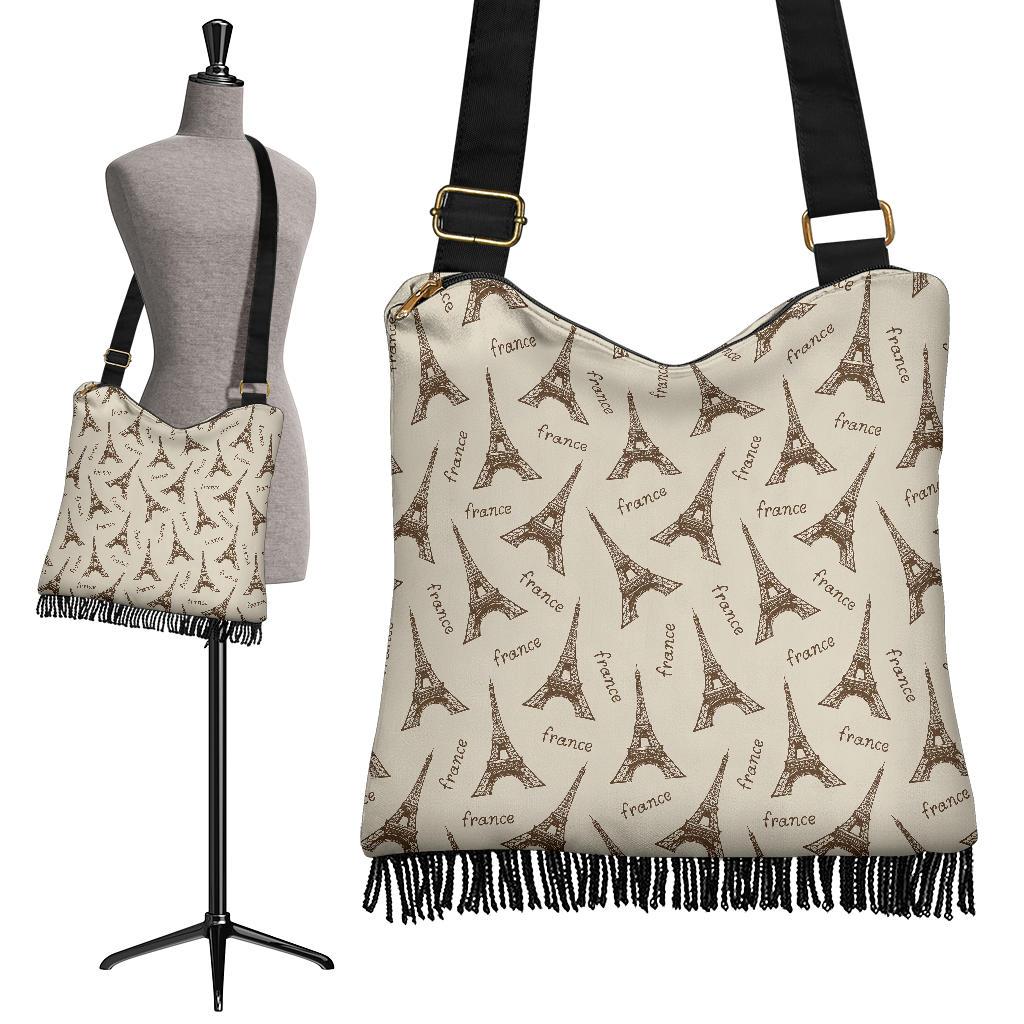 Eiffel Tower Pattern Print Crossbody bags-grizzshop