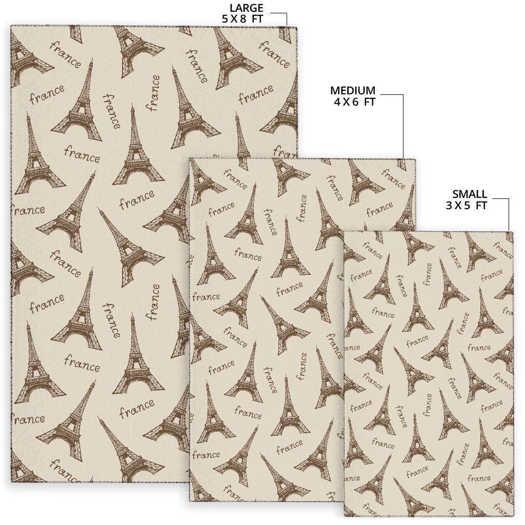 Eiffel Tower Pattern Print Floor Mat-grizzshop