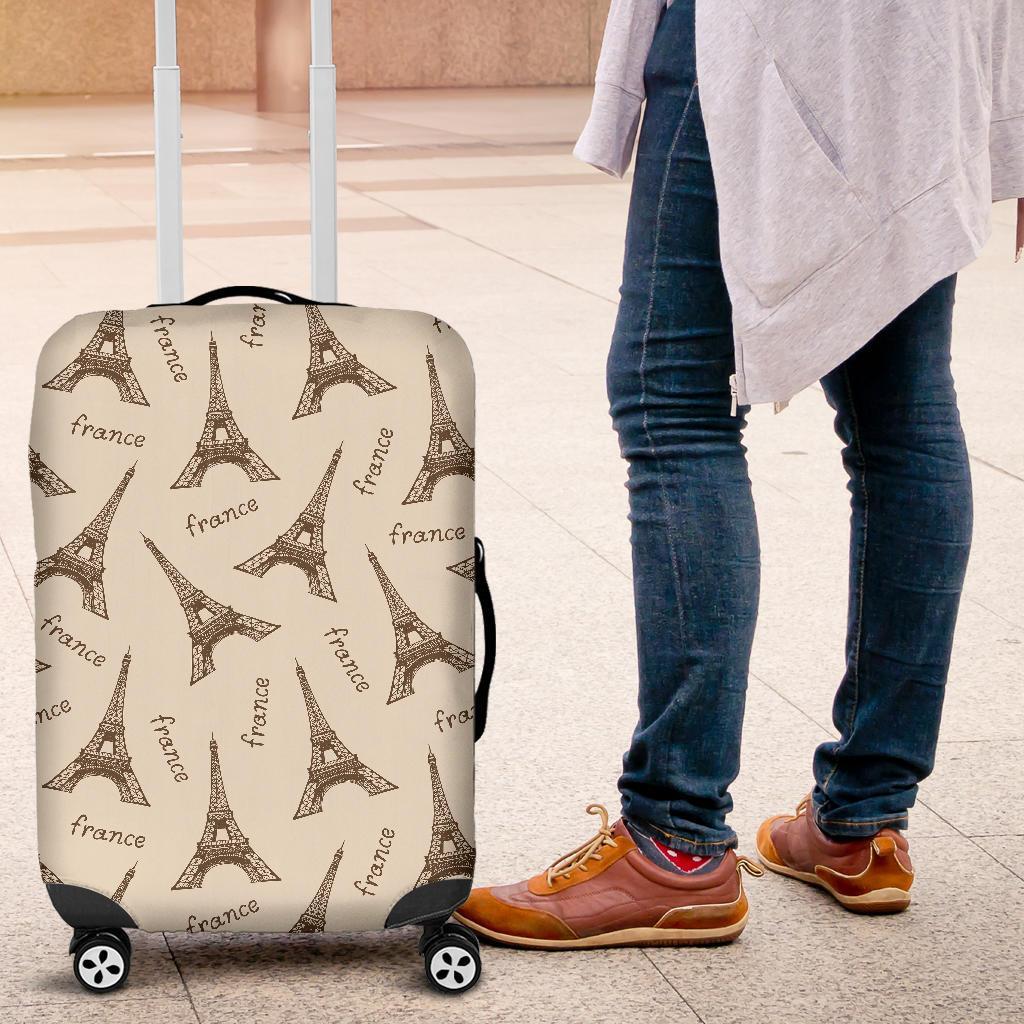 Eiffel Tower Pattern Print Luggage Cover Protector-grizzshop