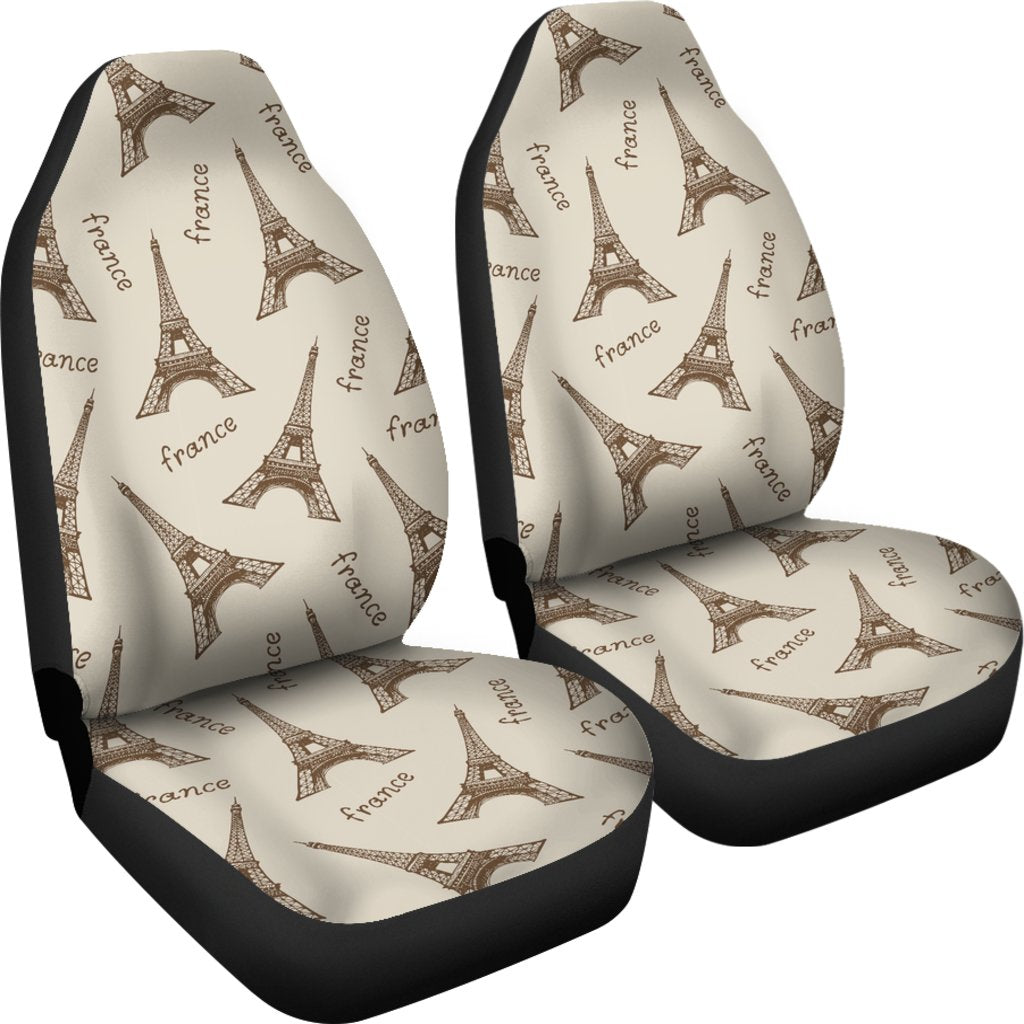 Eiffel Tower Pattern Print Universal Fit Car Seat Covers-grizzshop