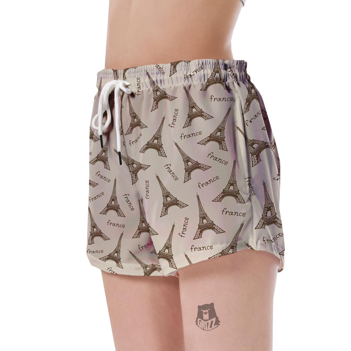 Eiffel Tower Pattern Print Women's Shorts-grizzshop