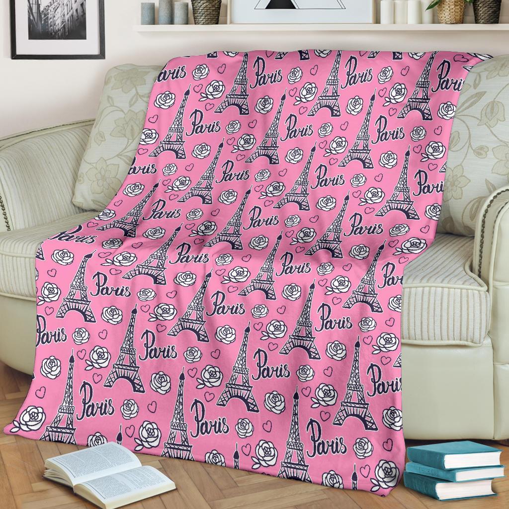 Eiffel Tower Print Pattern Blanket-grizzshop