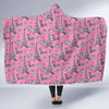 Eiffel Tower Print Pattern Hooded Blanket-grizzshop