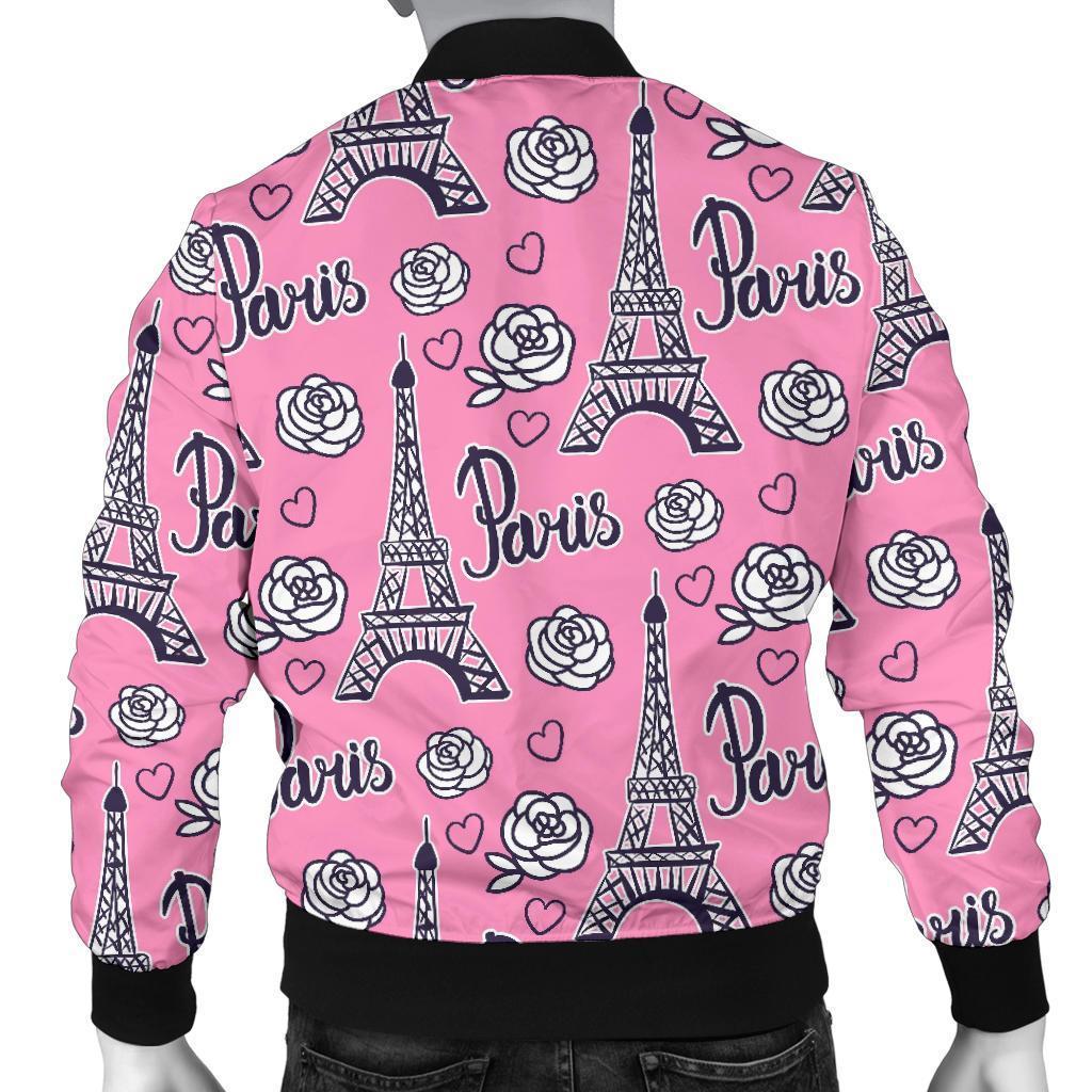 Eiffel Tower Print Pattern Men's Bomber Jacket-grizzshop