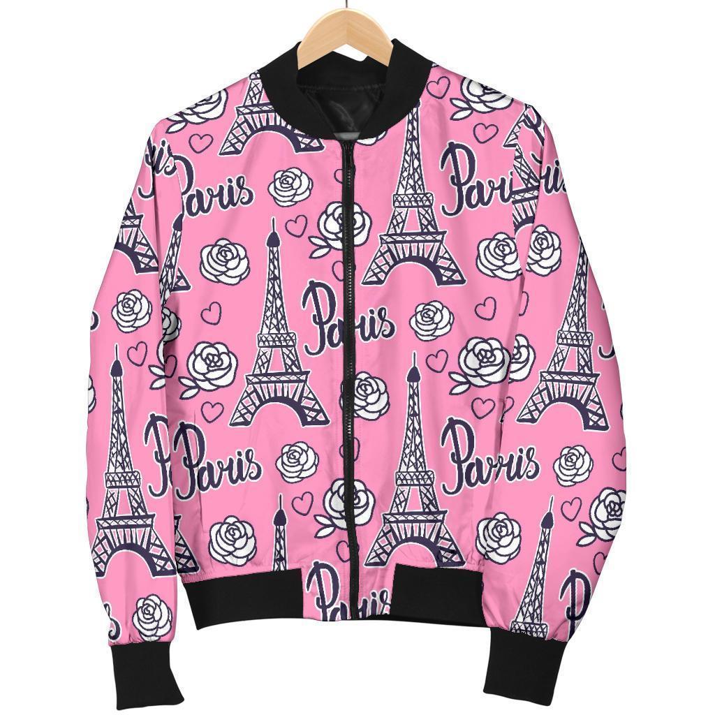 Eiffel Tower Print Pattern Men's Bomber Jacket-grizzshop