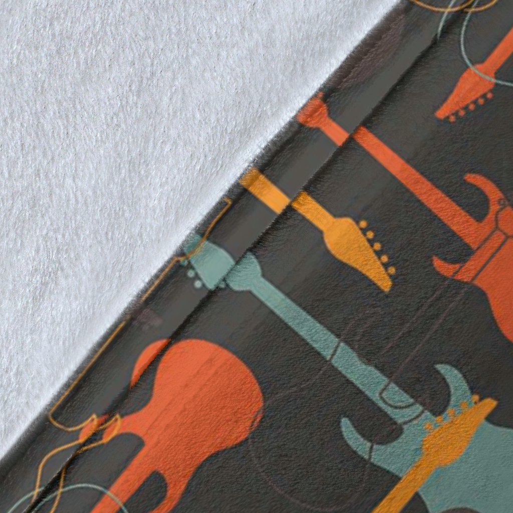 Electric Guitar Colorful Pattern Print Blanket-grizzshop