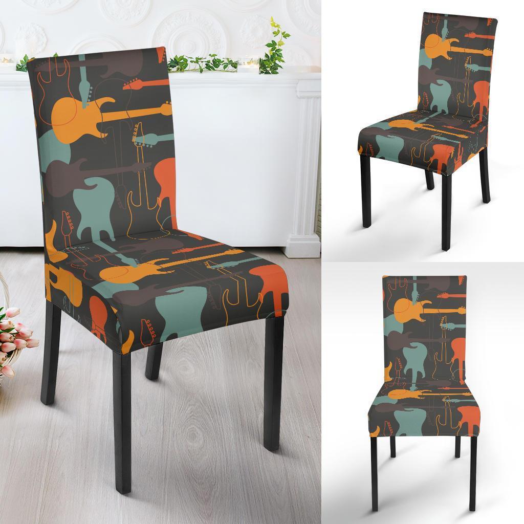 Electric Guitar Colorful Pattern Print Chair Cover-grizzshop