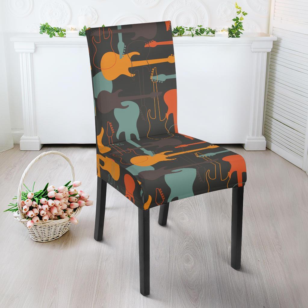 Electric Guitar Colorful Pattern Print Chair Cover-grizzshop