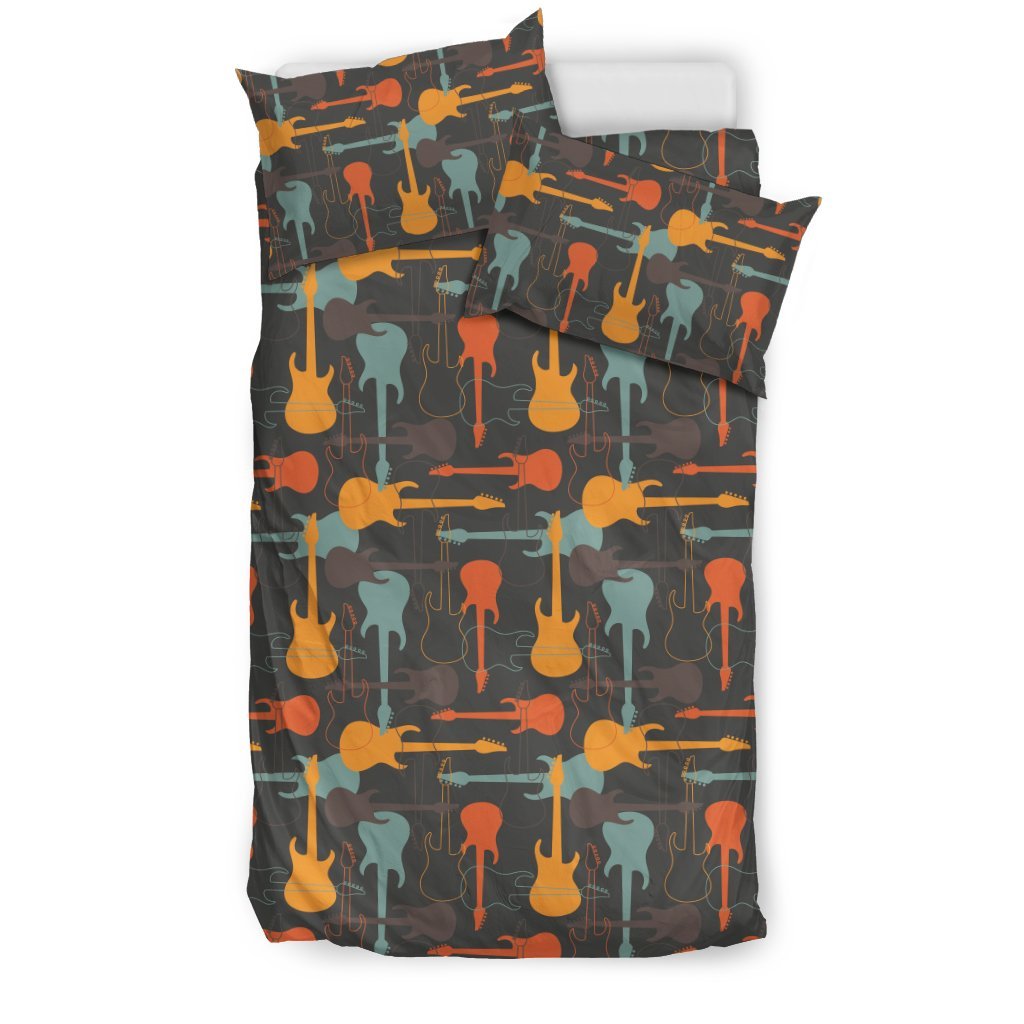 Electric Guitar Colorful Pattern Print Duvet Cover Bedding Set-grizzshop