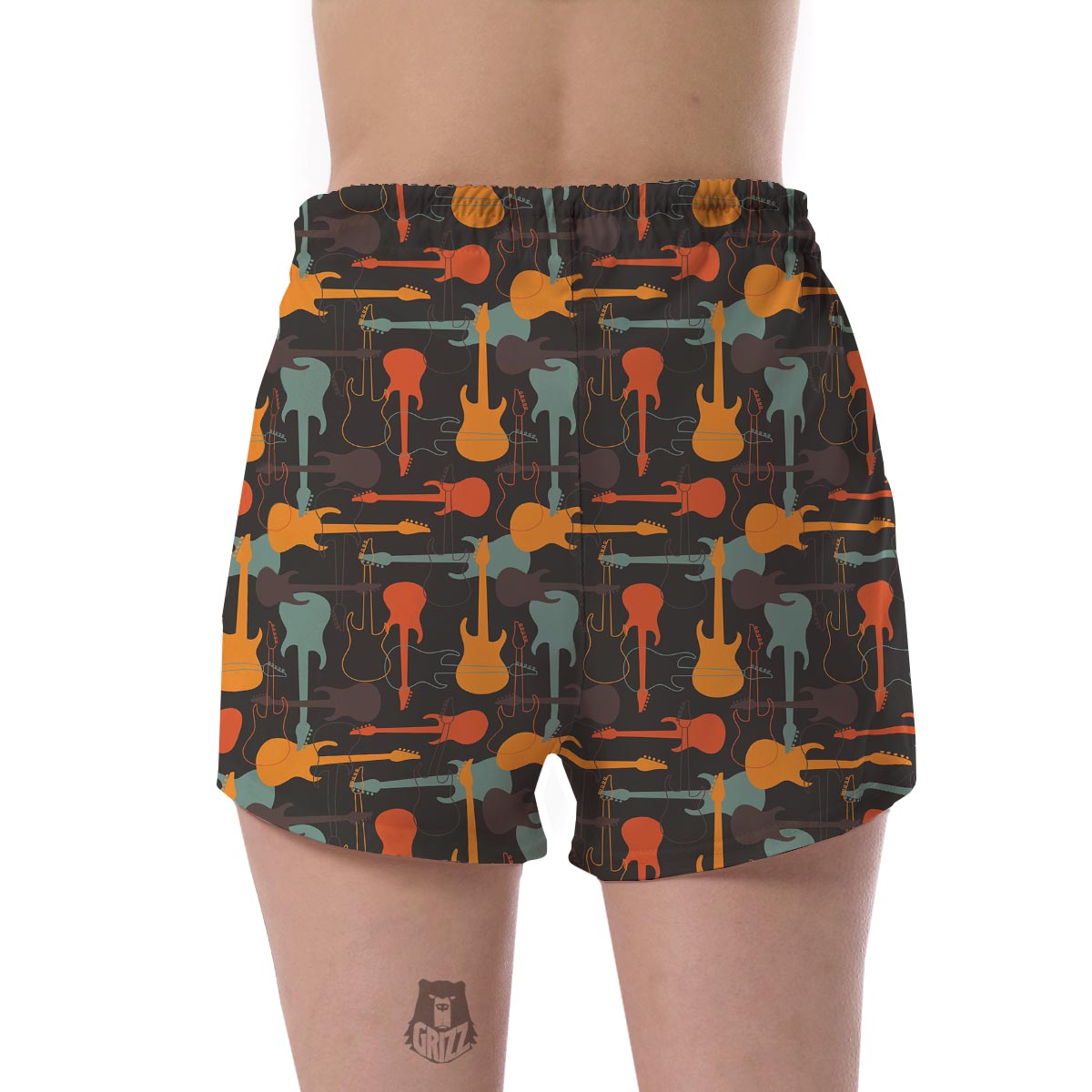 Electric Guitar Colorful Pattern Print Women's Shorts-grizzshop