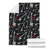 Electric Guitar Pattern Print Blanket-grizzshop