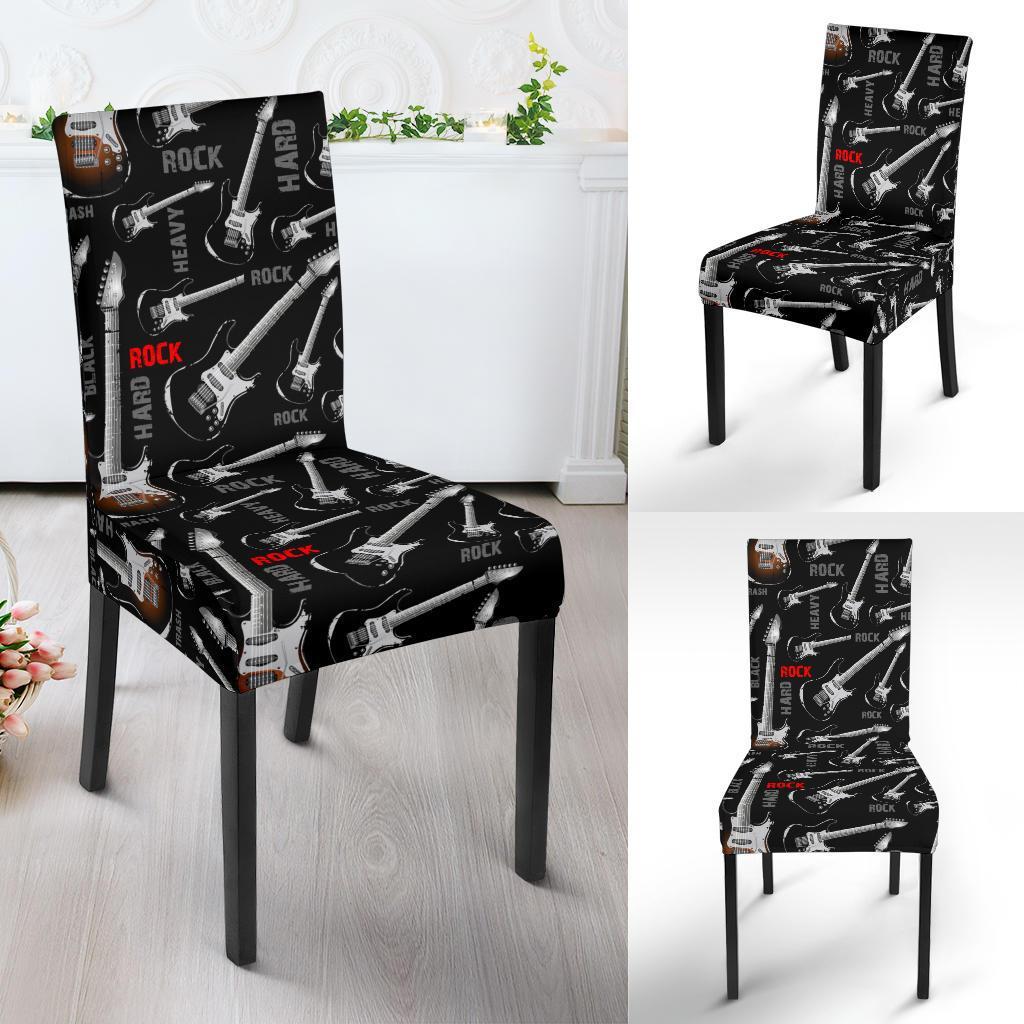 Electric Guitar Pattern Print Chair Cover-grizzshop