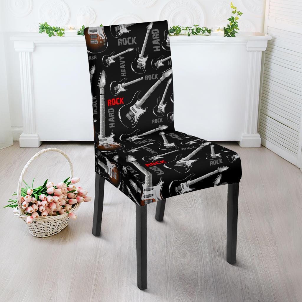 Electric Guitar Pattern Print Chair Cover-grizzshop