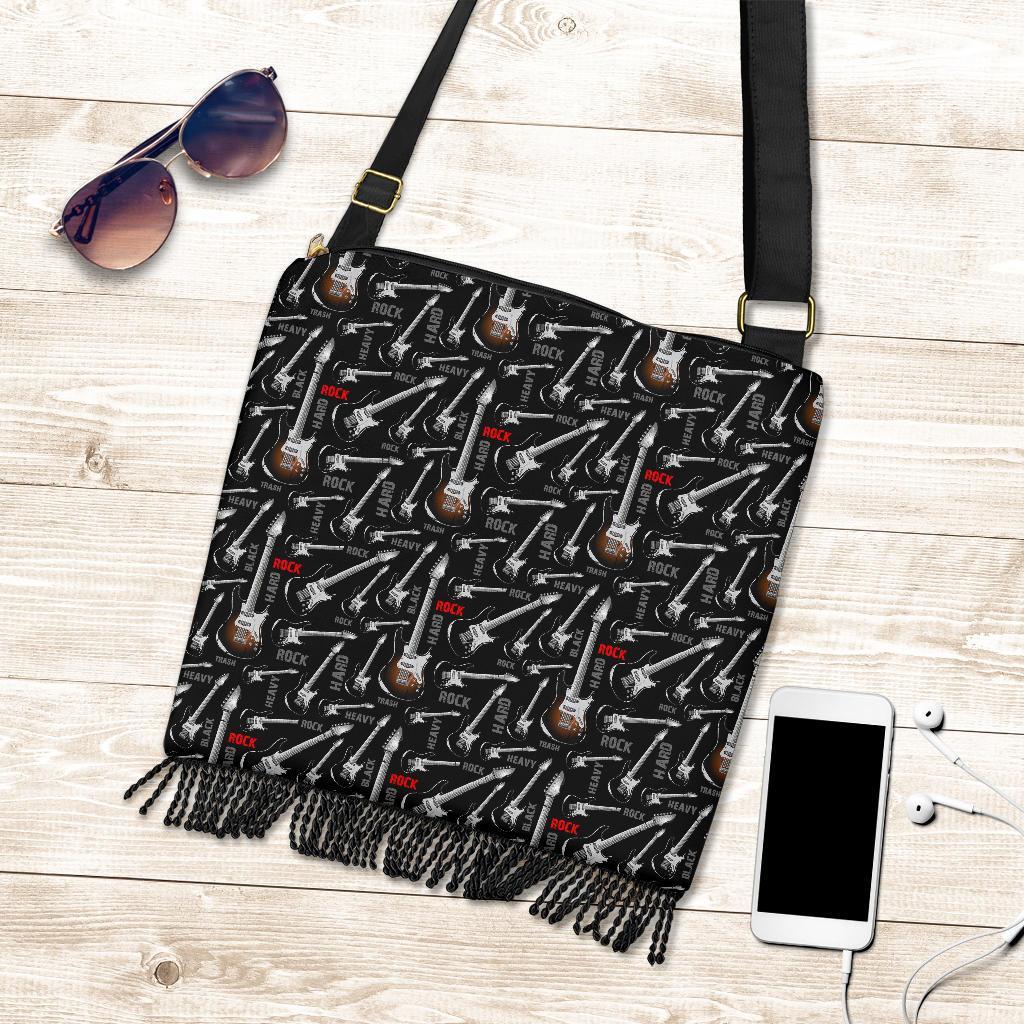 Electric Guitar Pattern Print Crossbody Bags-grizzshop