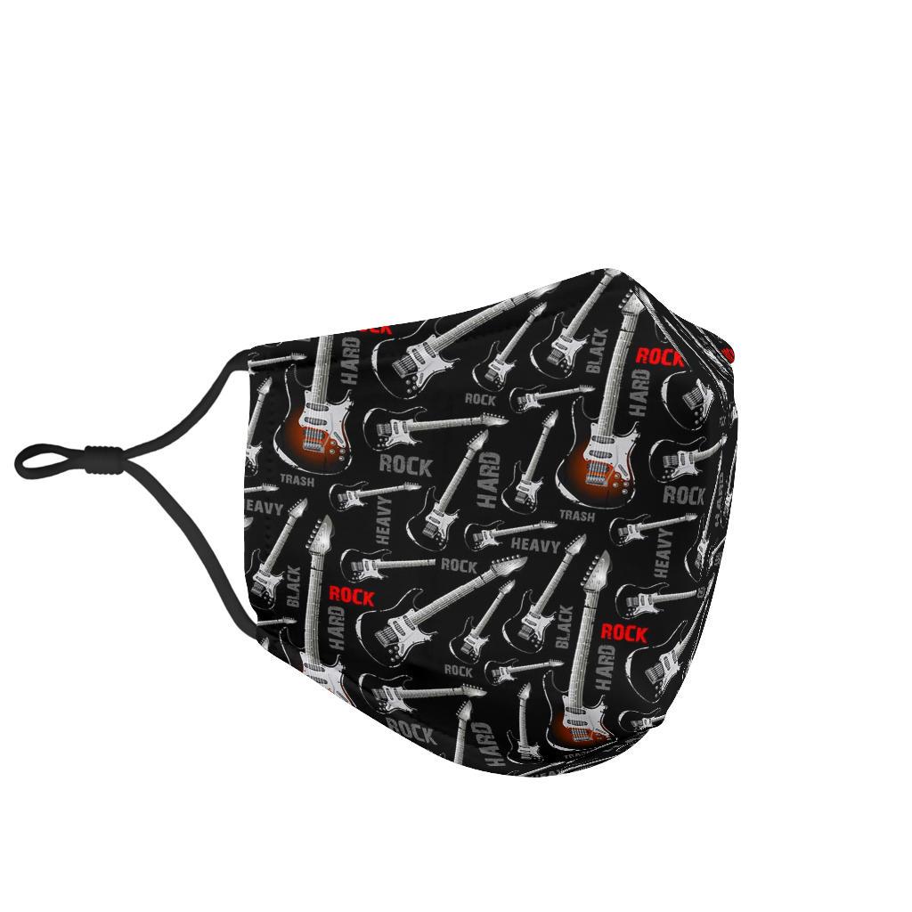 Electric Guitar Pattern Print Face Mask-grizzshop