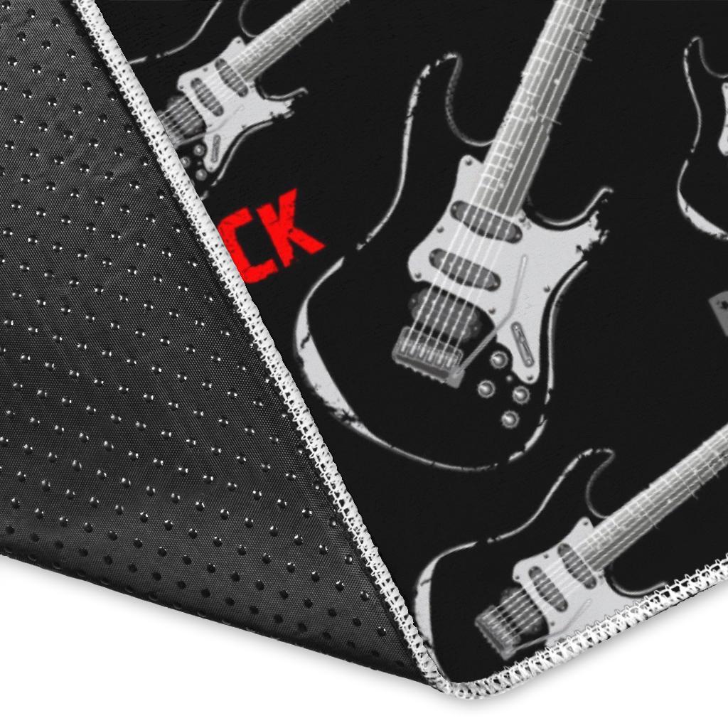 Electric Guitar Pattern Print Floor Mat-grizzshop