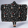 Electric Guitar Pattern Print Hooded Blanket-grizzshop