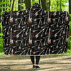 Electric Guitar Pattern Print Hooded Blanket-grizzshop