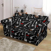 Electric Guitar Pattern Print Loveseat Cover-grizzshop