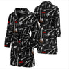 Electric Guitar Pattern Print Men Long Robe-grizzshop