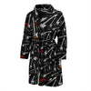 Electric Guitar Pattern Print Men Long Robe-grizzshop