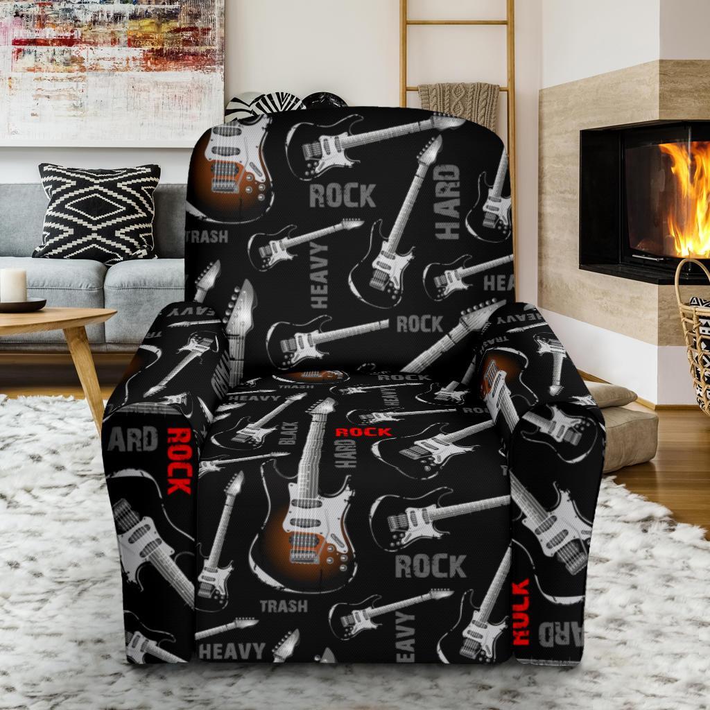 Electric Guitar Pattern Print Recliner Cover-grizzshop