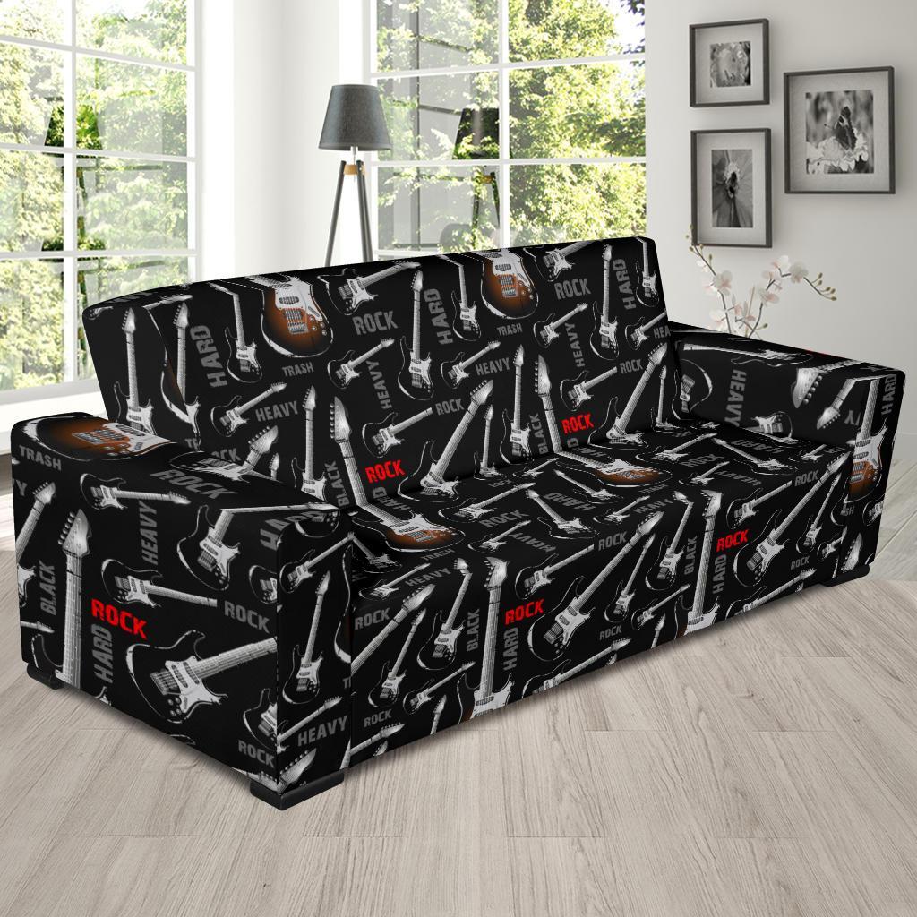 Electric Guitar Pattern Print Sofa Covers-grizzshop