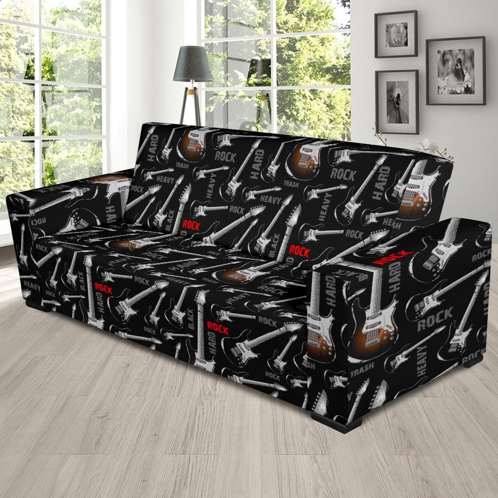 Electric Guitar Pattern Print Sofa Covers-grizzshop