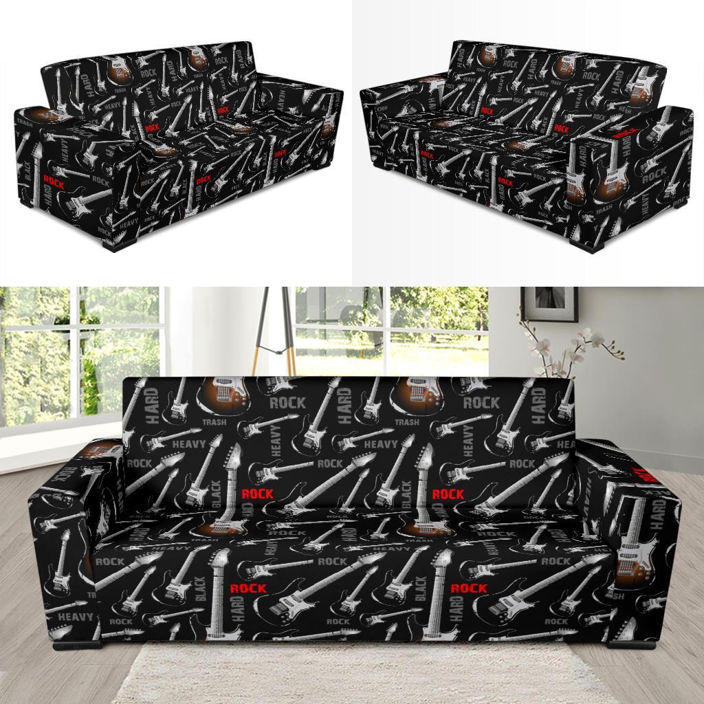 Electric Guitar Pattern Print Sofa Covers-grizzshop