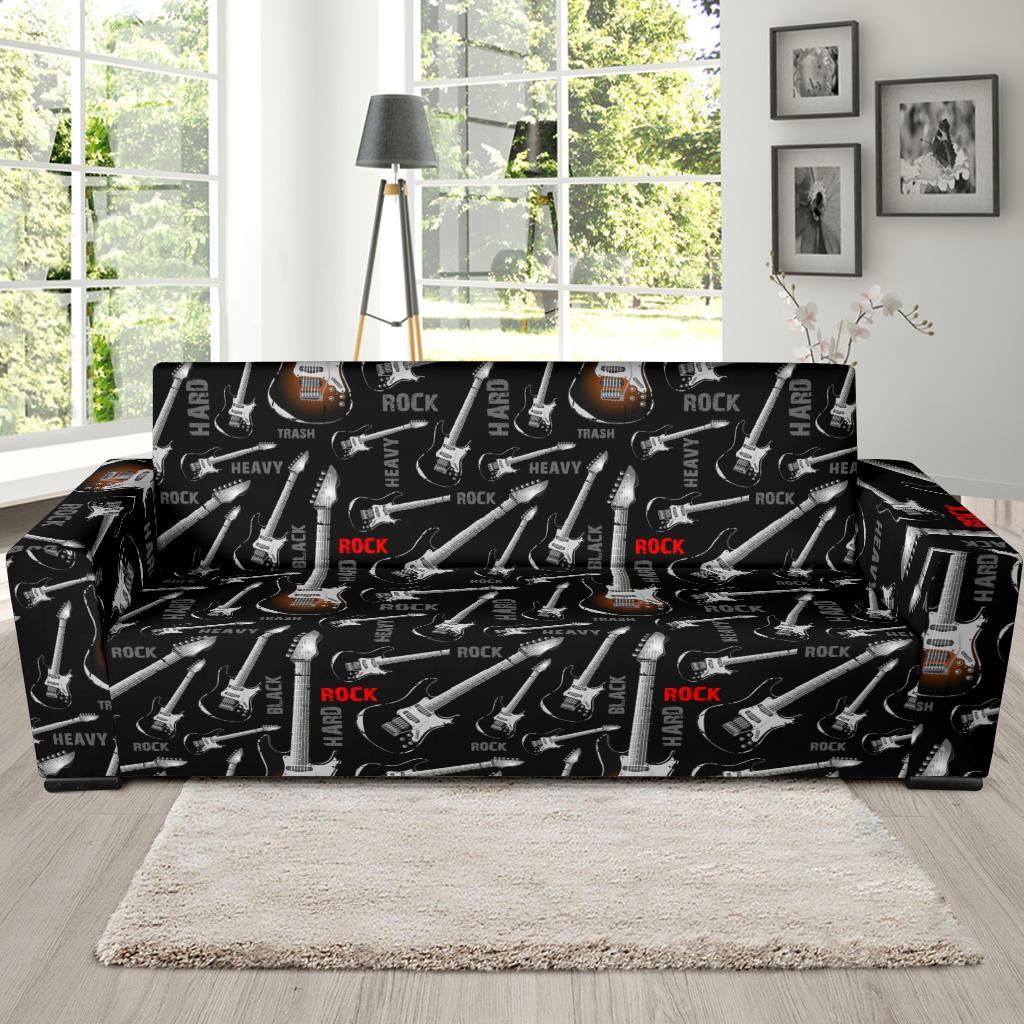 Electric Guitar Pattern Print Sofa Covers-grizzshop