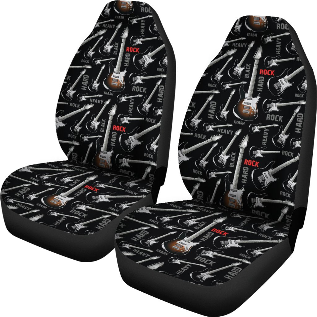 Electric Guitar Pattern Print Universal Fit Car Seat Cover-grizzshop