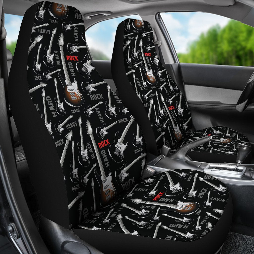 Electric Guitar Pattern Print Universal Fit Car Seat Cover-grizzshop