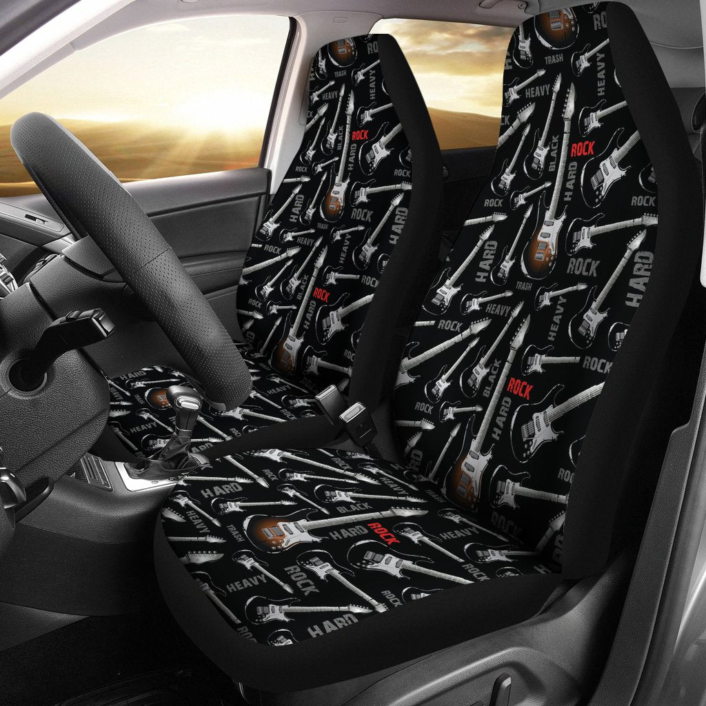 Electric Guitar Pattern Print Universal Fit Car Seat Cover-grizzshop