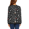 Electric Guitar Pattern Print Women Crewneck Sweatshirt-grizzshop