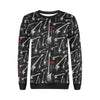 Electric Guitar Pattern Print Women Crewneck Sweatshirt-grizzshop