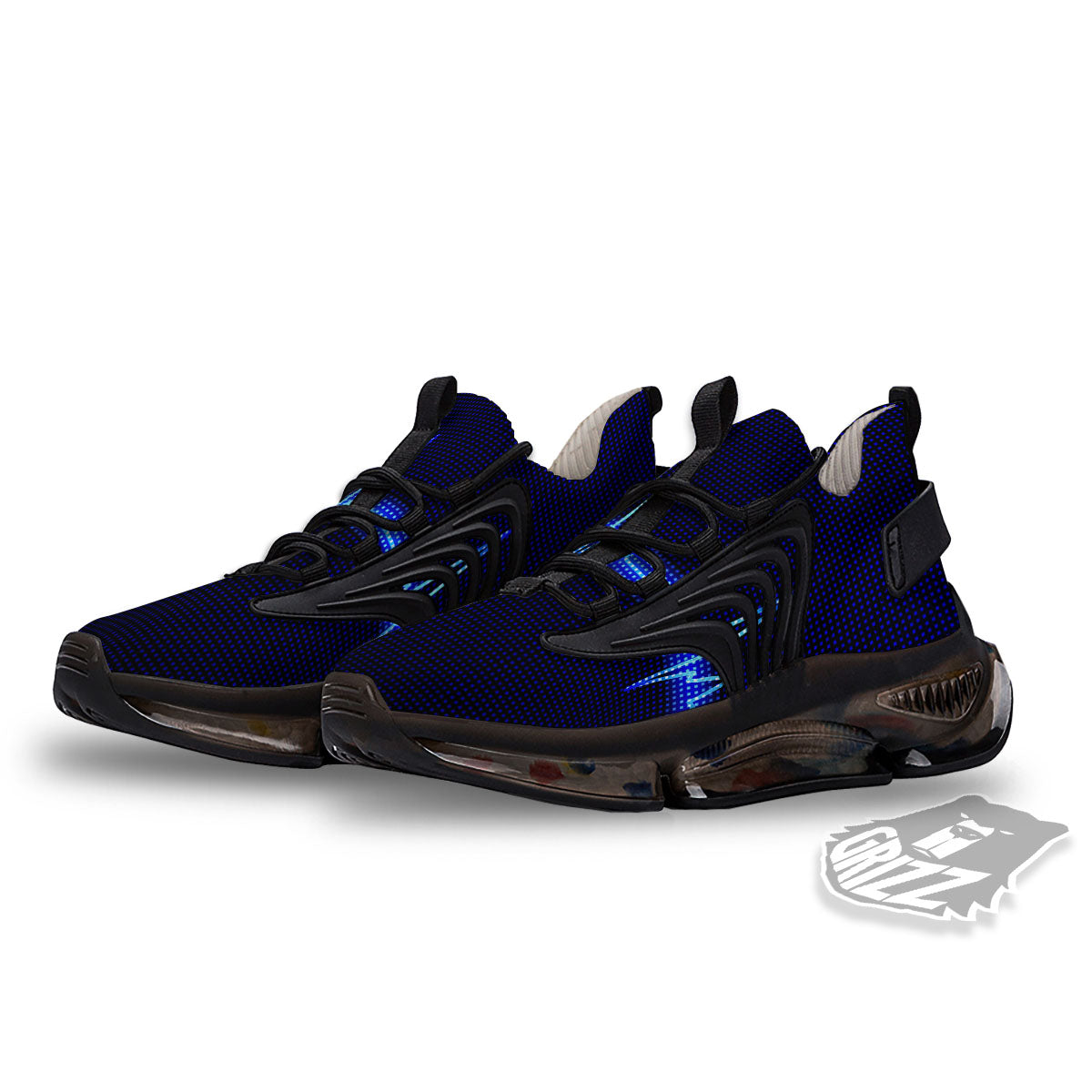 Electrocardiogram Heartbeat Print Black Gym Shoes-grizzshop